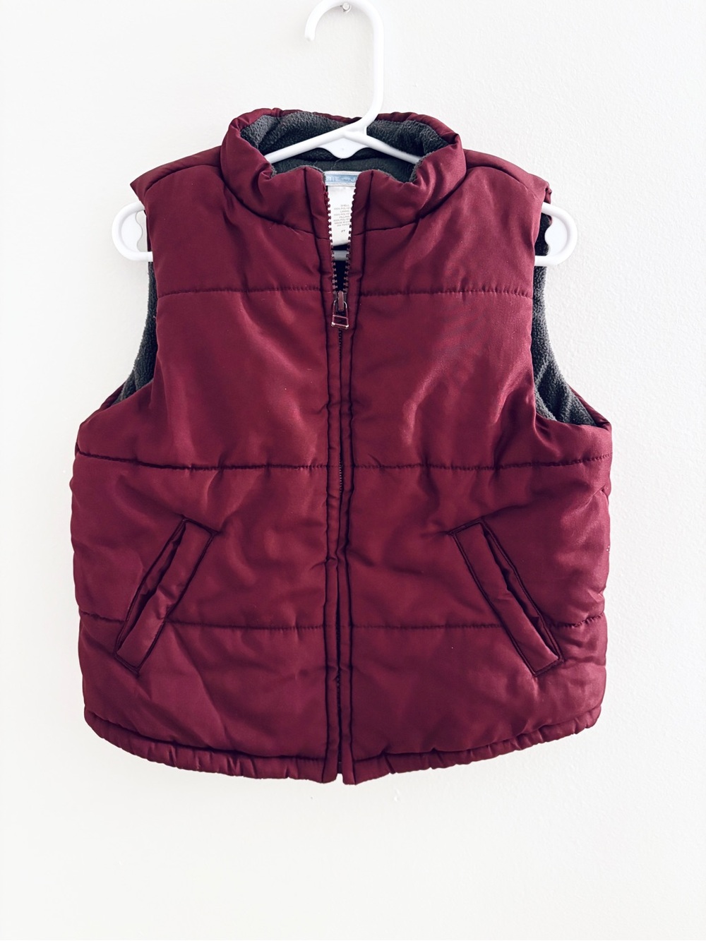 Janie and Jack Deep Maroon Quilted Vest Size 2T